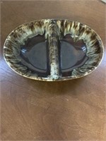 Vintage Hull divided dip dish