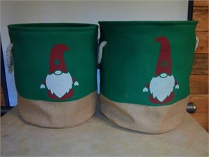 2 Canvas Gnome Baskets