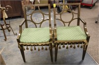 Pair of Accent Arm Chairs w/ fancy cushion