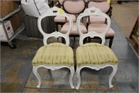 Pair of Painted Victorian Balloon back Chairs