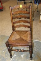Oak Ladder Back Chair w/ rush bottom