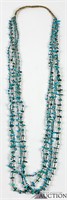 Turquoise Heishi Bead 4-Strand Necklace