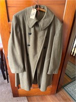 Military wool trench coat