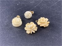 Old Asian bone earrings and pendants