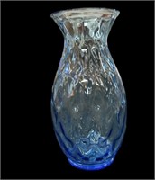 10 “ Blue Art Glass Vase