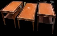 Leather Inlaid Coffee & End Tables