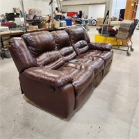 Leather reclining sofa 85"L× 36"D