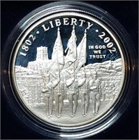 2002 West Point Academy Proof Silver Dollar MIB