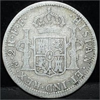 1782 Charles III 2 Reales Spanish Silver Pillar