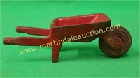 Vintage Cast-Iron Arcade Red Wheel Barrel