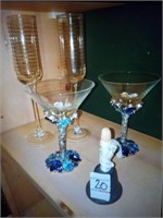 Wine martini glasses and small bell