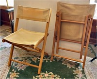 Vintage Gold Medal Folding Canvas Chairs Set of 2
