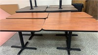 4 Wooden table with metal bases 48 inches x 28