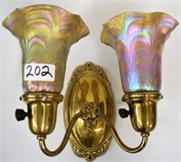 2-arm wall sconce, artglass shades
