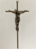 Silver Tone Crucifix 10" Long