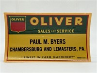 Oliver Dealer Sticker Paul M Byers Chambersburg