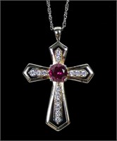 Sterling silver cross pendant with 18" sterling