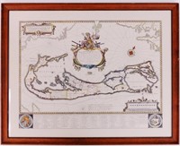 Art - Framed Map of Bermuda 25.5x20.5" frame
