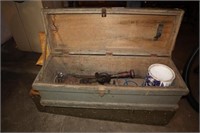 ANTIQUE WOODEN TOOLBOX: