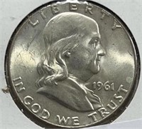 1961 Franklin Half Dollar BU