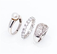 Jewelry 3 Sterling Silver Fashion Rings Diamond