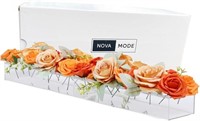 NovaMode 2 Pieces Clear Acrylic Rectangular Flower