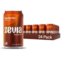 Zevia Ginger Root Beer, 12 oz Can, 24pk