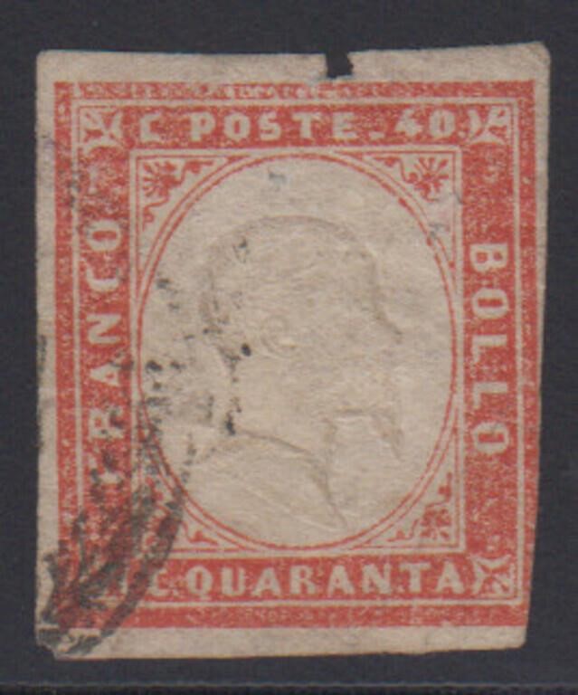 Sardinia Stamp #13b Used with APS Certificate stat