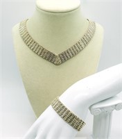 Vintage 925 Premex Necklace & Bracelet Set