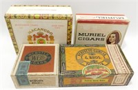 * 4 Vintage Cigar Boxes