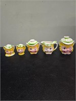 Vintage Enesco Winking Kitty Tea Set of 5