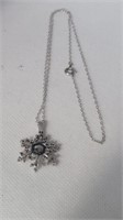 Sterling chain amd snowflake necklace both marked