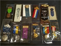 Collection of 12 antique medals and badges -