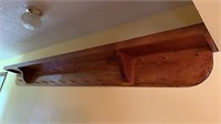 Large oak shelf/hat & coat rack 95"