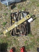 236) Pipe cutter, hammers, misc in box