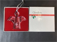 Orrefors 1985 Crystal Angel Ornament in Box