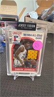 Magic Johnson Signed 1989 NBA Hoops Patch