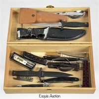 Group of Knives, Hunter Kives & Pocket Knives