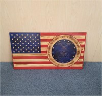 Wooden Flags wall hanging with Air Force seal