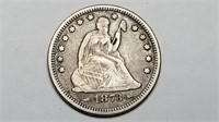 1873 Seated Liberty Quarter High Grade