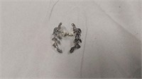 Sterling silver Leaf pierced earrings