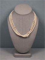 (3) Pearl Necklaces w/ 14K Clasps