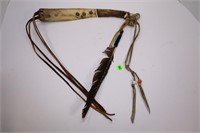 INDIAN LEATHER HAND BRAIDED QUIRT / HORSE WHIP