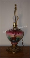 (L) Electrified Painted Stag Lamp Base - 21" tall
