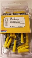 Drywall Anchors 25 Screws+Plugs