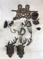 Two Traps, Misc Lot Of Cast Iron Items