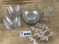ARC FRANCE DISHES, SPOON RESTS, CANDLE HOLDERS