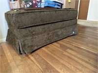 Brown Upholstered Oversized Foot Stool (Damaged)