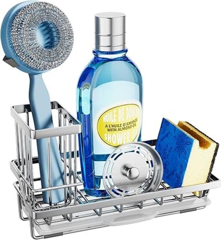 SWTYMIKI Sink Caddy, Detachable Dish Brush Holder+