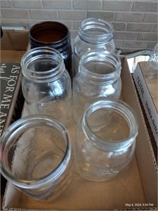 6 Mason Jars brown jar